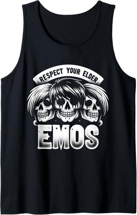 Emo Skulls Tribute Tee - Respect Your Elder Emos Tank Top