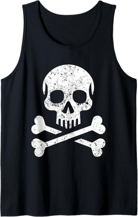 Skull Crossbones Skeleton Jolly Roger Flag Halloween Tank Top