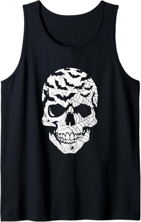 Cool Skull Skeleton Halloween Costume Idea Men Women Kids Tank Top