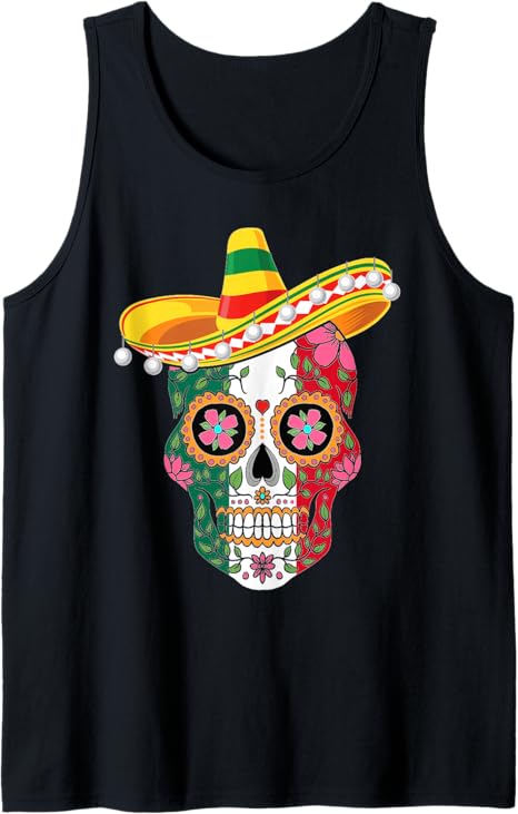 Sugar Skull Day Of The Dead Cinco De Mayo Women Men Tank Top