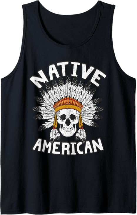 with Headdress and Feathers Tank Top