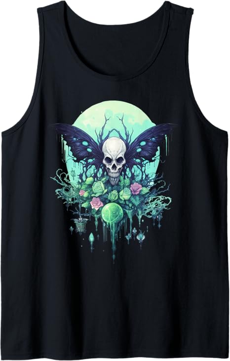 Skull Fairycore Aestethic Fairy Grunge Gothic Women Graphic Tank Top