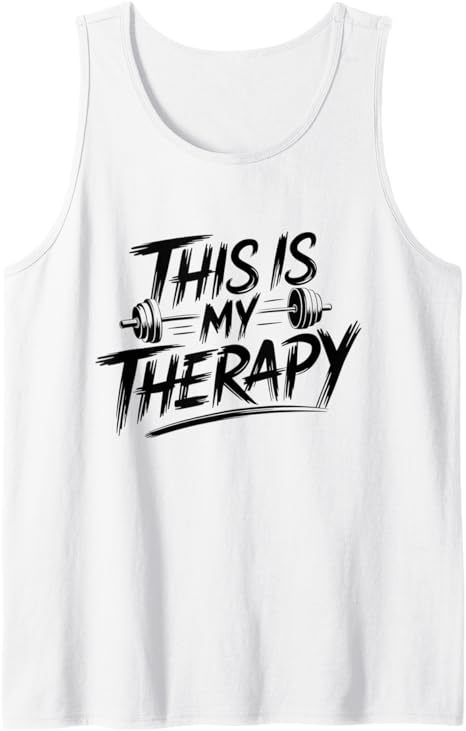 This Is My Therapy Funny Gym Workout Motivational Fitness Tank Top
