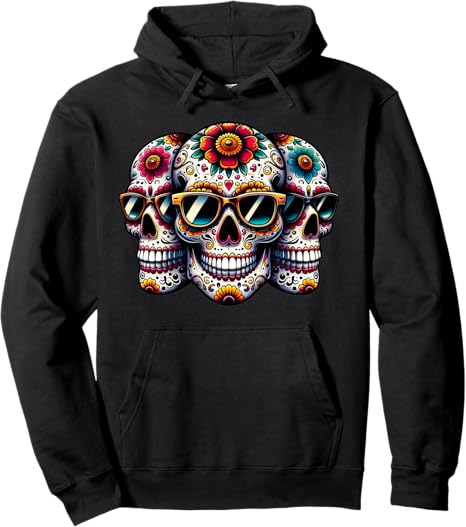 Three Sugar Skull Sunglasses Funny Mexican