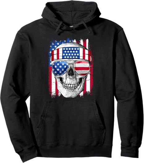 Ohia Skull & USA Flag Sunglasses Headband July 4th