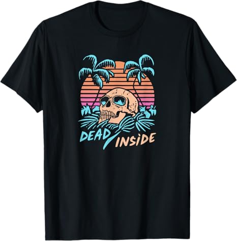 Dead Inside Skull Sunglasses Tropical Palm Trees