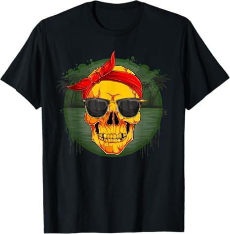 Golden Skull Tee Shirts for Women Men