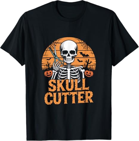 Skull Cutter Hairdresser - Spooky Halloween Stylist T-Shirt