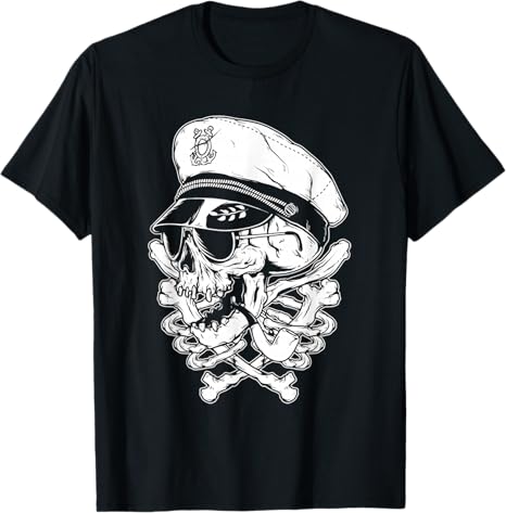 Vintage Pirate Skull Captain Boat