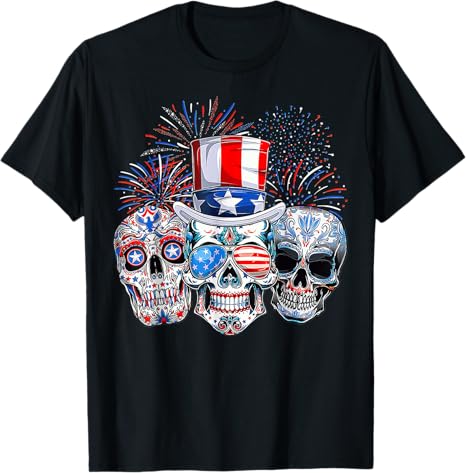 Sugar Skull 4th Of July t -shir t