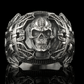 Skull Silveryy Ring for Cyclists, Heavy Duty Men'S Motorcycle Jewelry