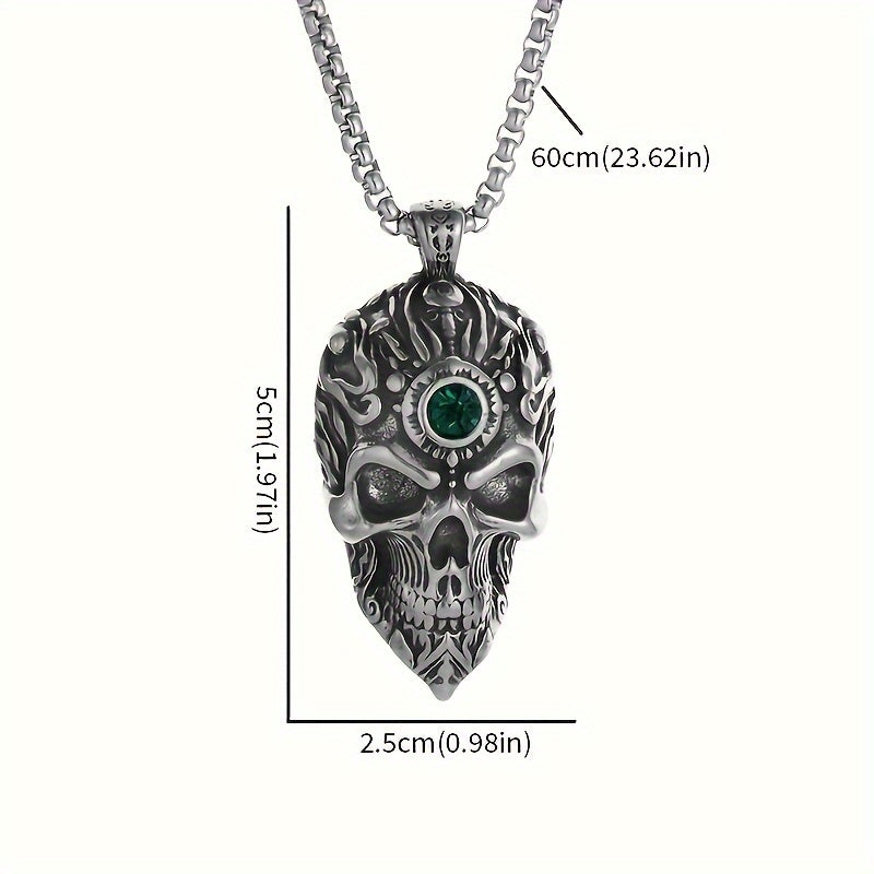 316L Stainless Steel Hell Skeleton Monk Pendant Men's Fashionable And Domineering Necklace