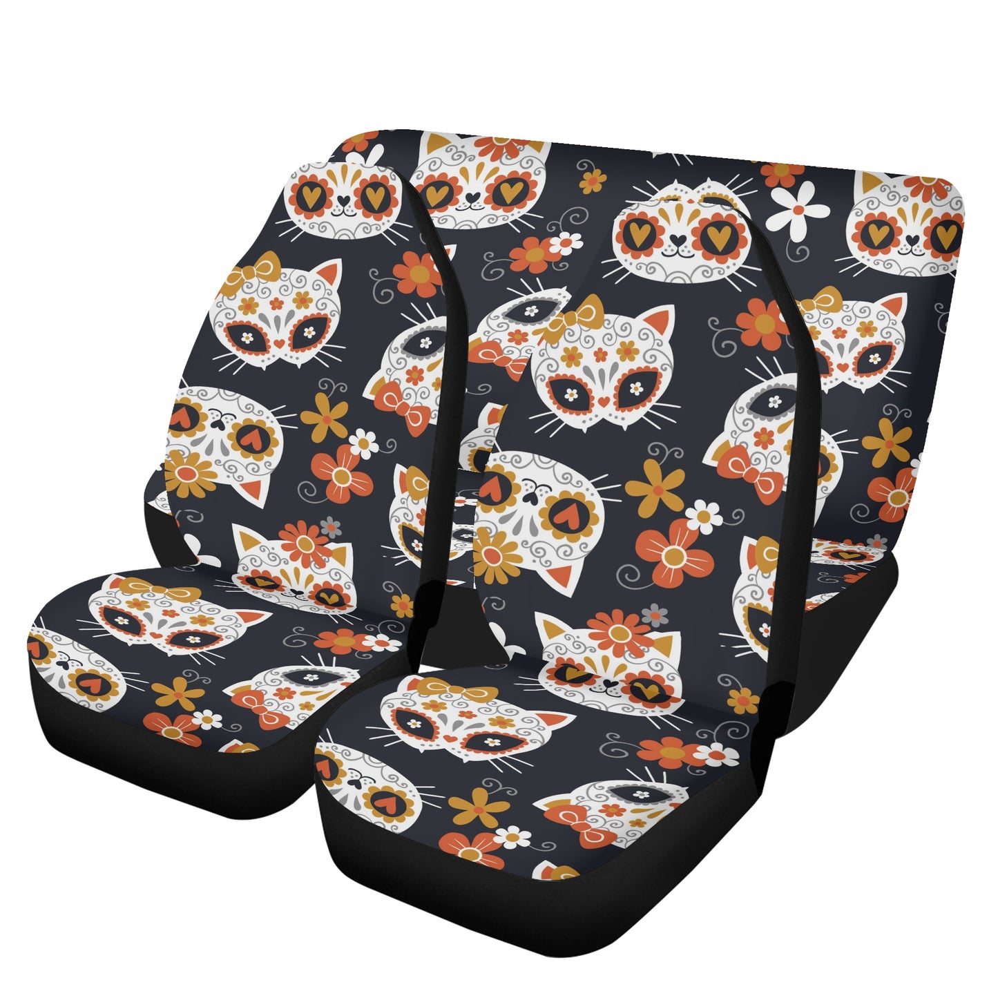Floral skull seat cover for car, dia de los muertos skull seat cover for vehicles, mexico seat cover protector, day of the dead seat cover f