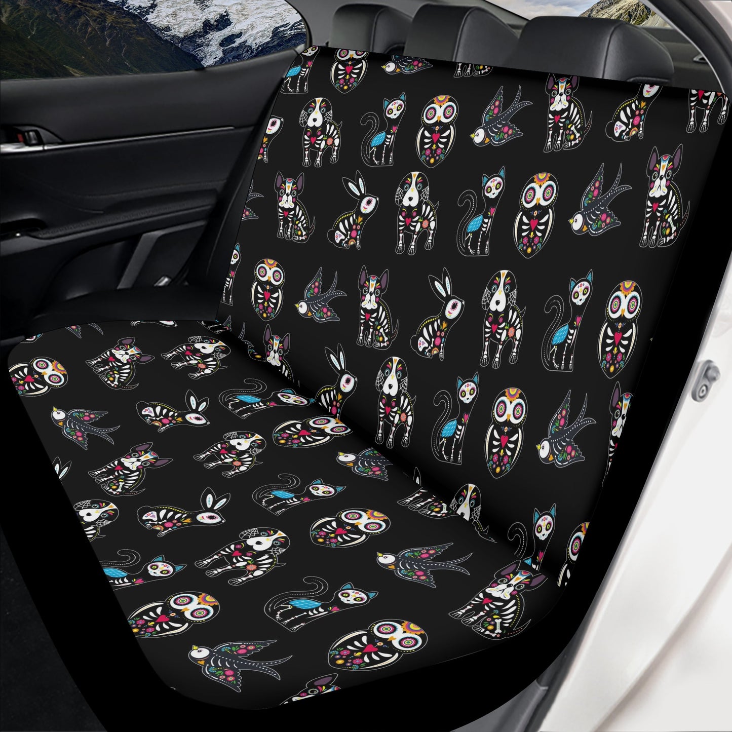 Mexico car accessories, calaveras skull car seat cover, mexican skull car seat cushion cover, calaveras skull seat cover for vehicles, day o