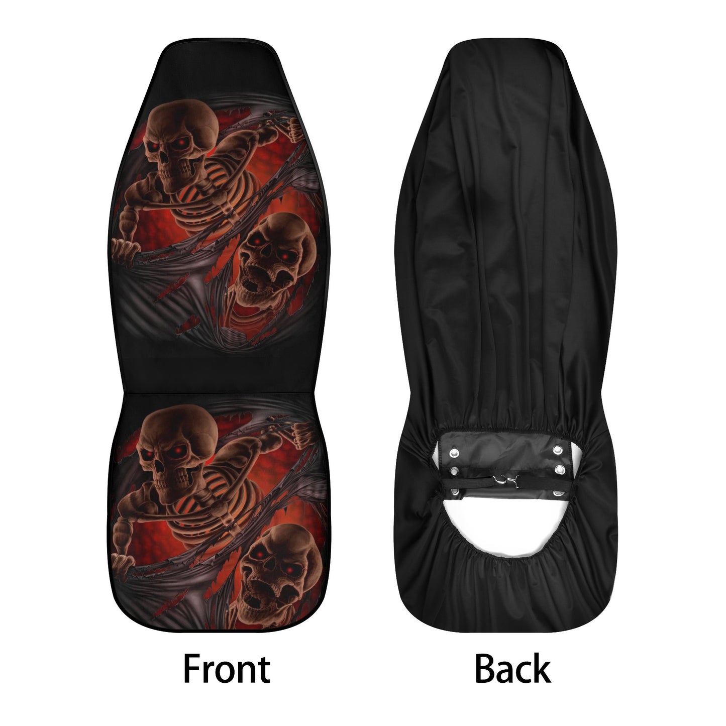 Floral skull car seat cover full set, grim reaper truck seat cover, floral skull slip-on seat covers, skeleton cover cushion accessories for