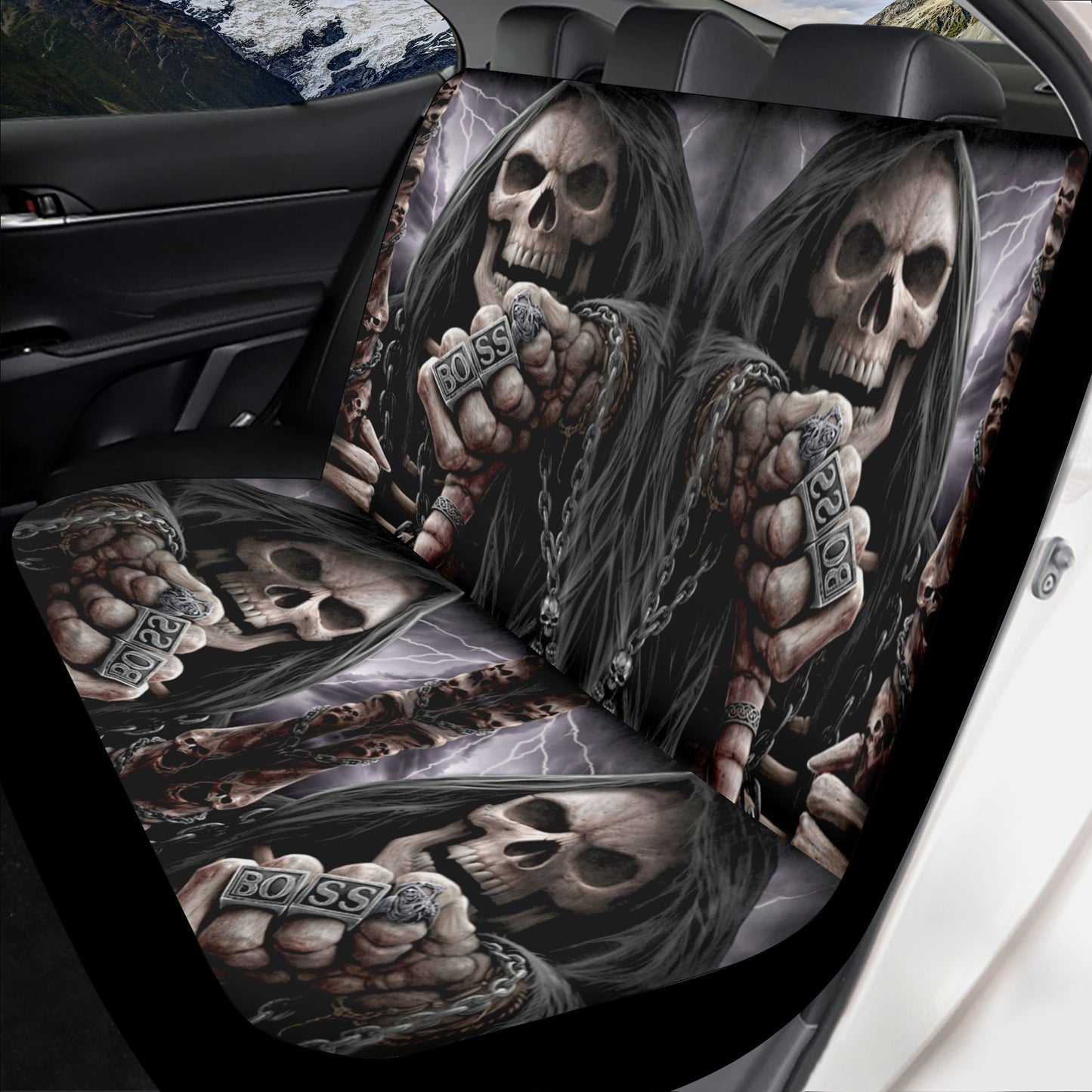 Goth car accessories, horror cover cushion accessories for Cars, motorcycle skull cover cushion accessories for Cars, gothic skull seat cove