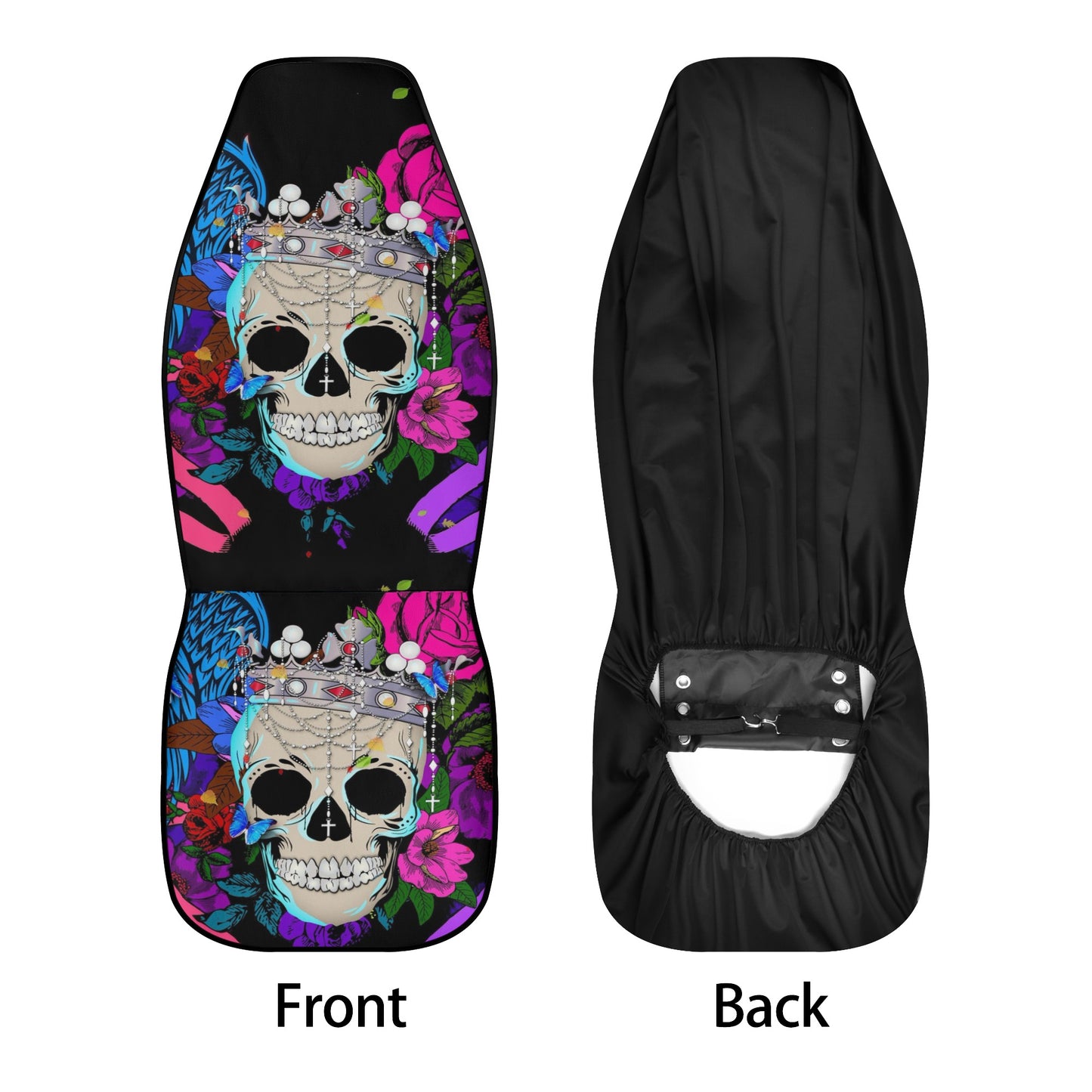 Goth car seat protector, motorcycle skull car seat cover, flower skull car seat protector cover, grim reaper car seat protector, biker skull