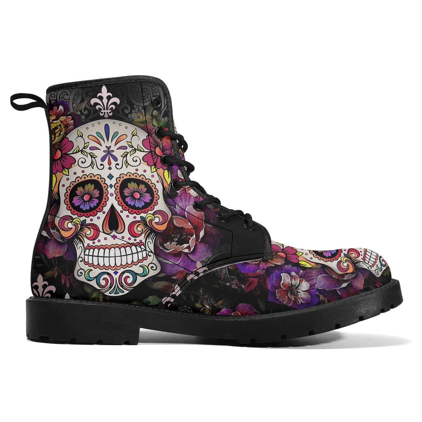Beautiful sugar skull Women's Leather Boots