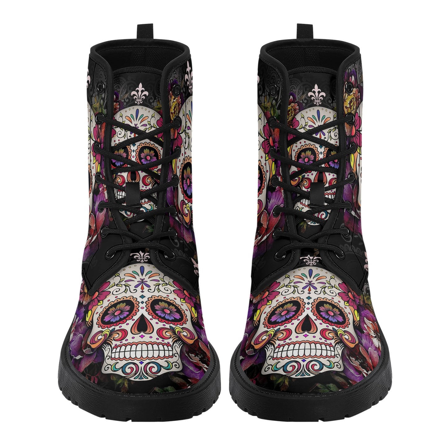 Beautiful sugar skull Women's Leather Boots