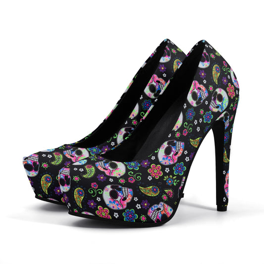 Day of the dead Women Platform Pumps 5 Inch High Heels