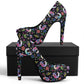 Day of the dead Women Platform Pumps 5 Inch High Heels