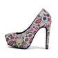 Sugar skull Women Platform Pumps 5 Inch High Heels