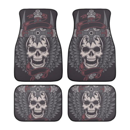 Dia de los muertos skull rug mat for car, calaveras skull car protector, calaveras skull car seat cover full set, mexico front and back car  Back and Front Car Floor Mats