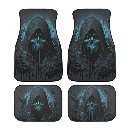 Flaming skull slip-on seat covers, flower skull truck seat cover, punisher skull car seat , skull in fire car floor mat, skull in fire front Back and Front Car Floor Mats