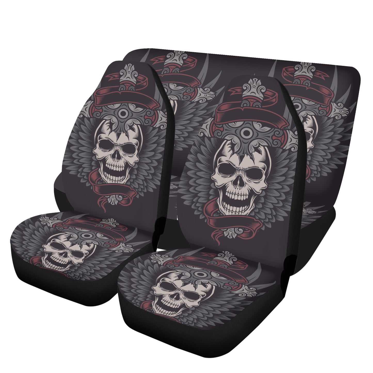 Goth car seat protector cover, horror car seat cushion cover, evil car protector, floral skull seat cover for car, punisher skull car seat p