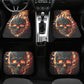 Skeleton car seat cover full set, biker skull seat cover for vehicles, biker skull seat cover protector, flaming skull car floor mat, floral Back and Front Car Floor Mats