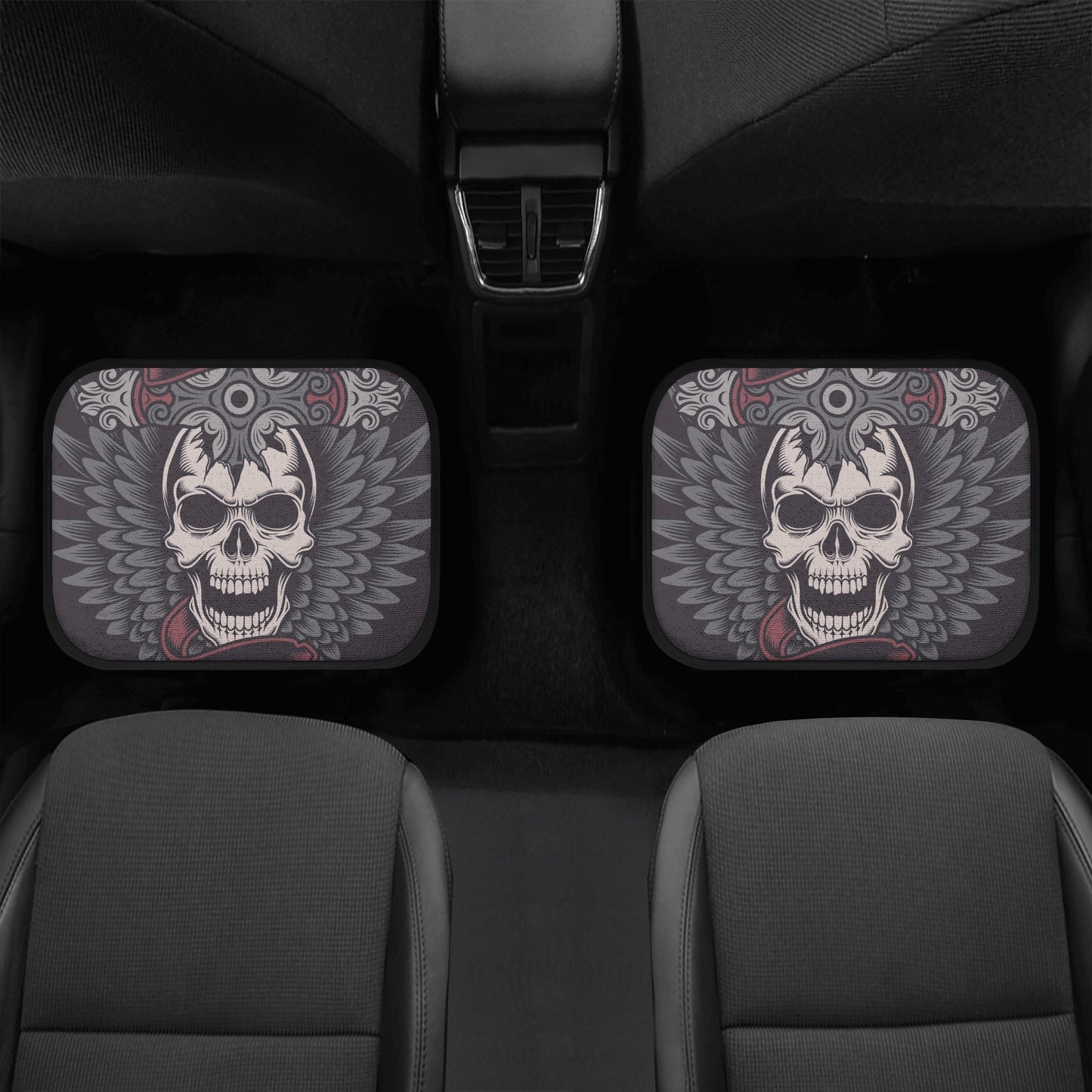 Dia de los muertos skull rug mat for car, calaveras skull car protector, calaveras skull car seat cover full set, mexico front and back car  Back and Front Car Floor Mats