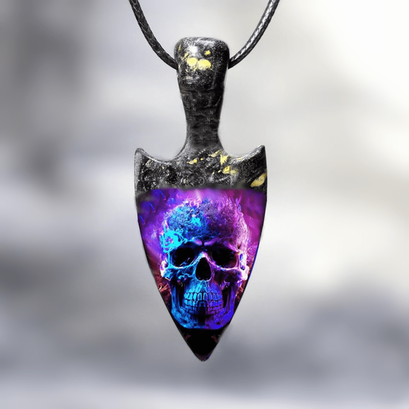 1PC Exquisite And Beautiful Skull Head Pendant Necklace Spear Head Necklace Skull Head Jewelry Men's Necklace Accessories Birthday Party Gifts For Friends And Lovers Jewelry Halloween Christmas Necklace Jewelry Gifts