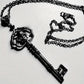 1Pc Fashionable Skull Key Gothic Style Copper Black Pendant Necklace Womens Fashion Party Birthday Gift