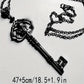 1Pc Fashionable Skull Key Gothic Style Copper Black Pendant Necklace Womens Fashion Party Birthday Gift