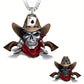 A Gothic Skull Necklace for Men, Retro Fashion Revolver, Western Cowboy Pendant, Punk Stainless Steel Men'S Jewelry, Gift Giving, Party, Birthday Jewelry, Creative and Cool Halloween Gift, Retro Style, Daily Wear, Celebration