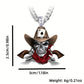 A Gothic Skull Necklace for Men, Retro Fashion Revolver, Western Cowboy Pendant, Punk Stainless Steel Men'S Jewelry, Gift Giving, Party, Birthday Jewelry, Creative and Cool Halloween Gift, Retro Style, Daily Wear, Celebration