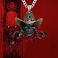 A Gothic Skull Necklace for Men, Retro Fashion Revolver, Western Cowboy Pendant, Punk Stainless Steel Men'S Jewelry, Gift Giving, Party, Birthday Jewelry, Creative and Cool Halloween Gift, Retro Style, Daily Wear, Celebration