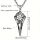Plated 925 Silvery Chain Pendant, Odin'S Rune Amulet, Men'S Punk Style Crow Skull Pendant Necklace, Viking Jewelry