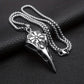 Plated 925 Silvery Chain Pendant, Odin'S Rune Amulet, Men'S Punk Style Crow Skull Pendant Necklace, Viking Jewelry