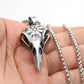 Plated 925 Silvery Chain Pendant, Odin'S Rune Amulet, Men'S Punk Style Crow Skull Pendant Necklace, Viking Jewelry