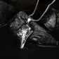 Plated 925 Silvery Chain Pendant, Odin'S Rune Amulet, Men'S Punk Style Crow Skull Pendant Necklace, Viking Jewelry