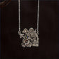 Vintage Mushroom Flower Skull Pattern Pendant Necklace For Women Personality Party Commemorative Gift