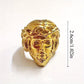 Stylish Men's 18K Golden-Plated Stainless Steel Ring - Vintage Portrait Design, Perfect Gift for Him