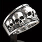 [Size 6-11 Stainless Steel Ring] 1Pc Fine Skull Geometric Personalised Punk Stainless Steel Antique Silvery Ring Men Woman Daily Banquet Bar Size 6-11