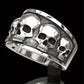 [Size 6-11 Stainless Steel Ring] 1Pc Fine Skull Geometric Personalised Punk Stainless Steel Antique Silvery Ring Men Woman Daily Banquet Bar Size 6-11