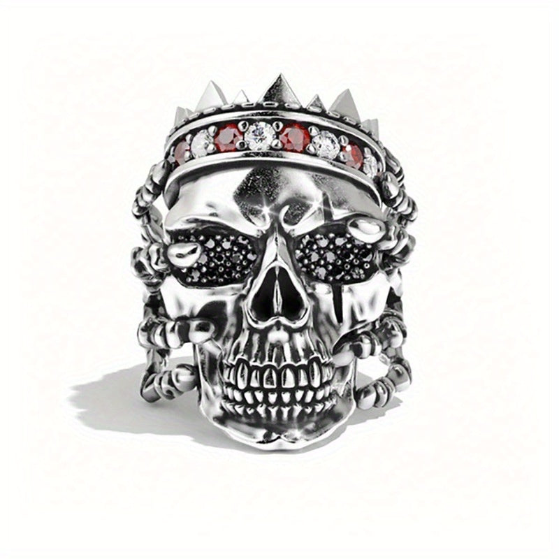 1pc men's domineering street rock punk skull ring