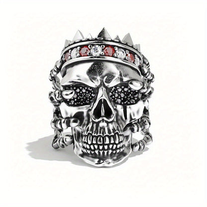 1pc men's domineering street rock punk skull ring