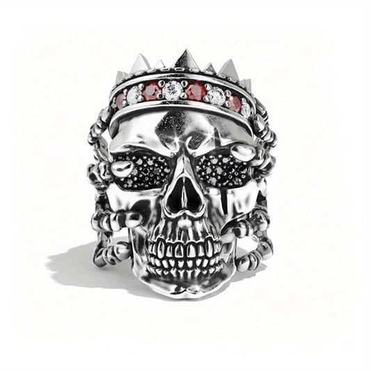 1pc men's domineering street rock punk skull ring