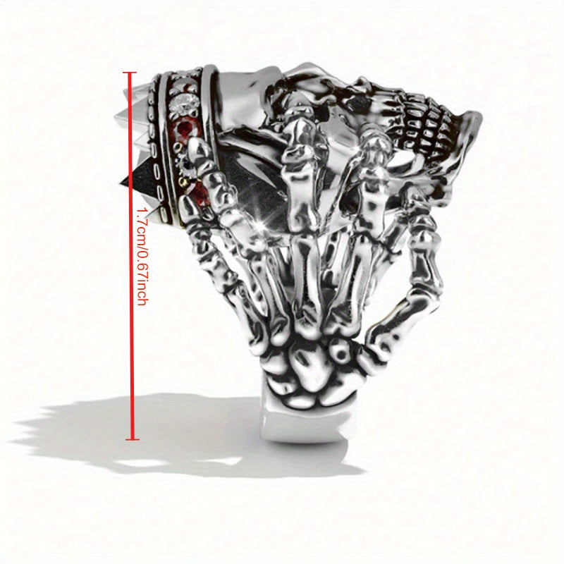 1pc men's domineering street rock punk skull ring