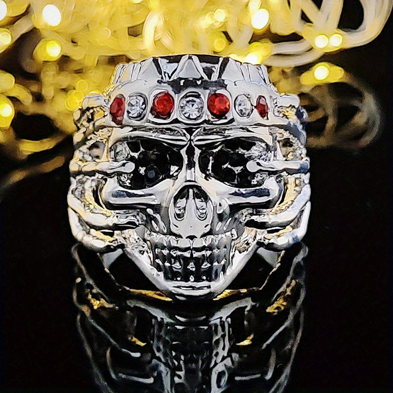 1pc men's domineering street rock punk skull ring